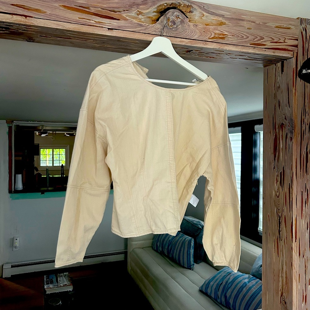 Banana Republic Cream Long Sleeve Top size 14. Firm
Price